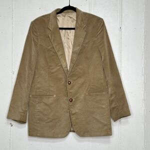 Lee Western Corduroy Blazer 42R Tan Vintage‎ Cowboy Sport Coat Yoke USA Made